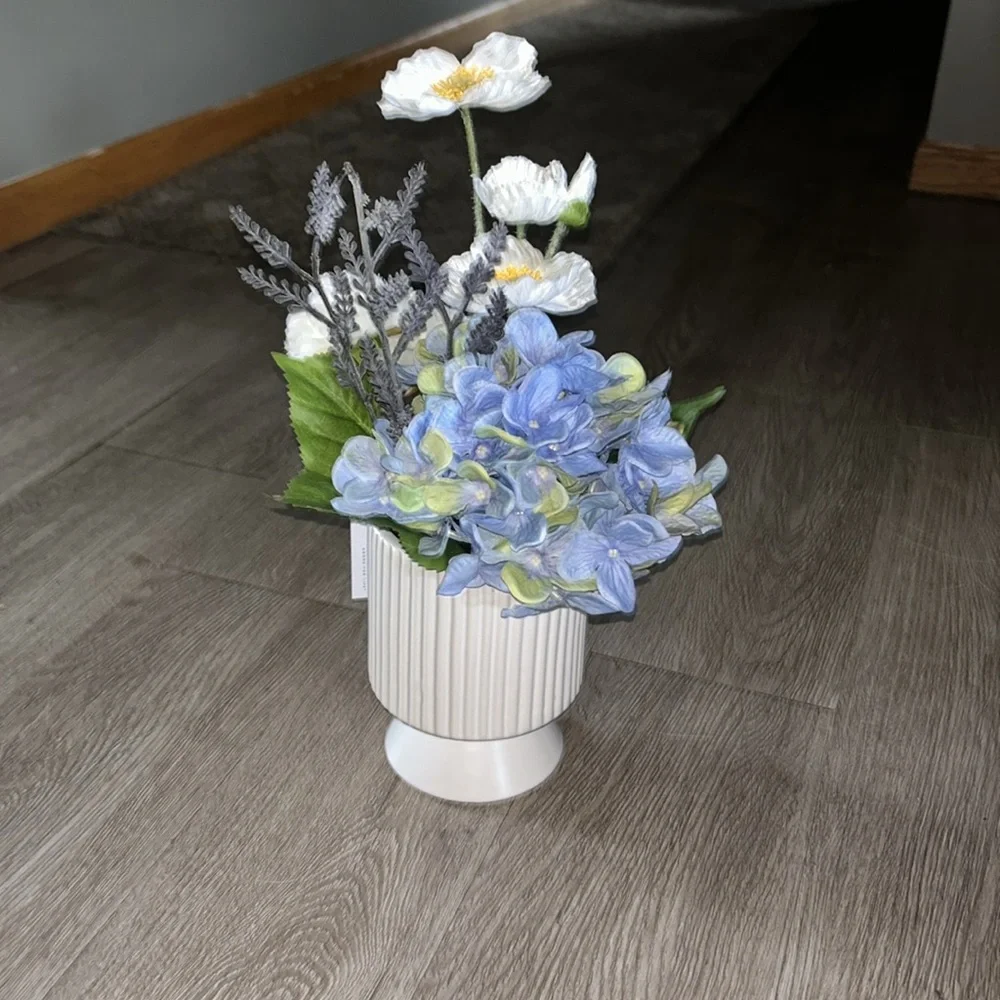 Potted Pedestal Hydrangea floral arrangement